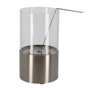 Bioethanol Table Fireplace Round Silver