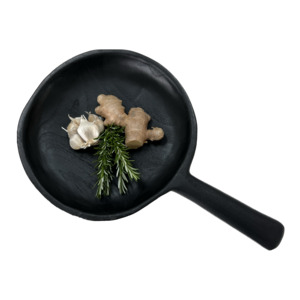 Kitchen: Organic Teak Round Platter w/ Handle Yakisugi