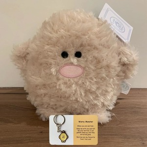 Worry Monster Weighted Plush Toy and Positivity Keyring Bundle - Squoodles