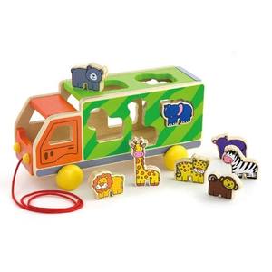 Wooden Zoo Animal Truck & Shape Sorter - Squoodles