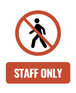 Products: Staff Only Sign SSS Media