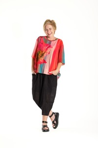 Zefer Top Vibrant Poppies