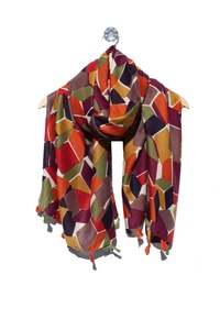 Stacey Clothing: Archer House 3D Cube Print Scarf Multi