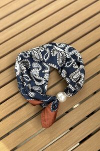 Stacey Clothing: Antler Pearl Fasten Neck Tie Ink Paisley