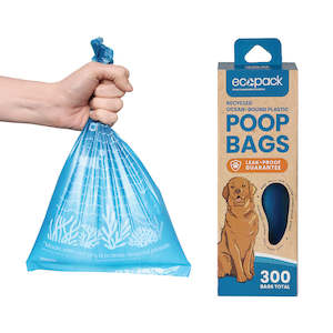 Ecopack Recycled Plastic Dog Poop Bags (Dispenser Box/300 Bags)