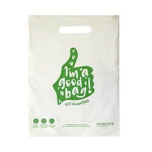 Retail Bags: Ecopack Small Compostable Punched Handle Retail Bags (1 Pack/50 Bags)