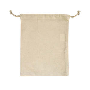 Calico Cotton: Ecobags Medium Natural Calico Drawstring Bag