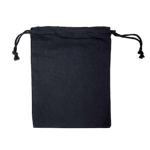 Calico Cotton: Ecobags Medium Black Calico Drawstring Bag