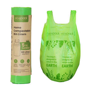 Ecopack 60L XL Compostable Garbage Bags (1 Roll/5 Bags)