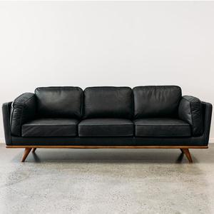 Custom Aria Sofa: Aria leather sofa in matisse black