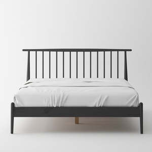 Bed Frames: Voss solid oak bed frame in black