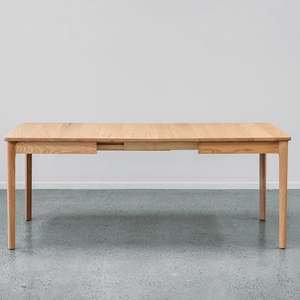 Ghost dining table twin leaf extension in red oak