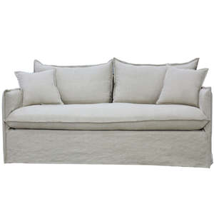 Miami slipcover 3 seat sofa in salt and pepper