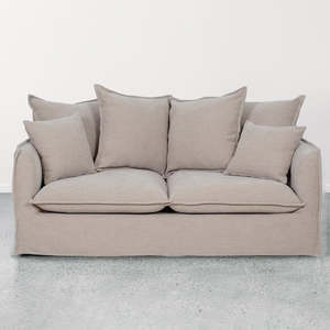 Waihi slipcover 2 seat sofa in hazelnut