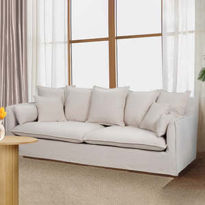 Ready To Ship Sofas: Waihi slipcover 3 seat sofa in almond