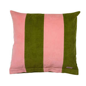 Corduroy Euro Pillow in Peach/Olive