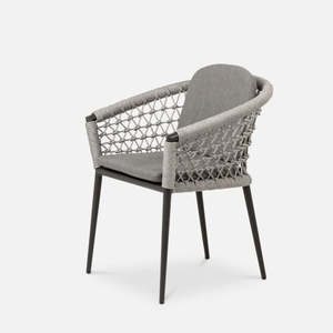 Canaria outdoor dining chair | Silver and charcoal