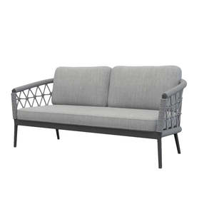 Canaria outdoor 2 seat sofa | Silver and charcoal.