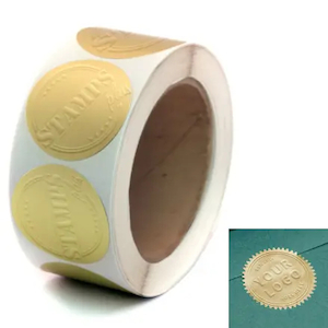 Products: Pre-Embossed Starburst Stickers with Your Logo - Stamps Plus