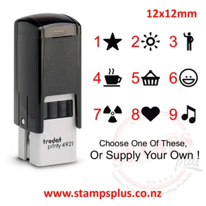 Products: Loyalty card Trodat round or square 12mmx12mm - Stamps Plus