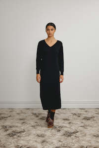 Womens New Arrivals: Merino V Neck Dress