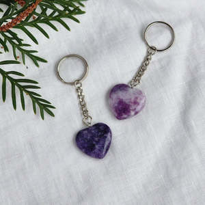 Lepidolite | Heart Keyring