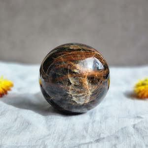 Crystals: Black Moonstone | Sphere