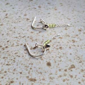 Peridot Silver Hoops