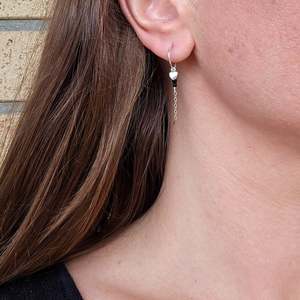 New: Black Tourmaline Silver Hoops