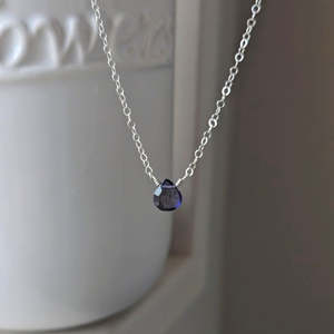 New: Tiny Iollite Necklace | Silver