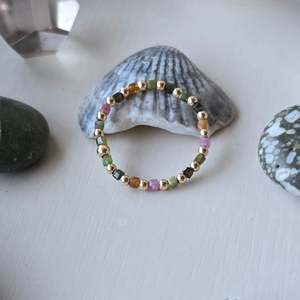 New: Rainbow Tourmaline | Gold-Filled Ring