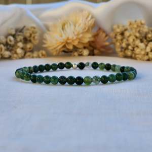 Moss Agate | Crystal Layer Bracelet