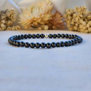 Round Bead Bracelets: Hematite | Crystal Layer Bracelet