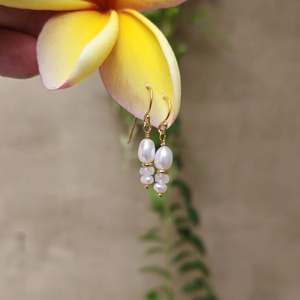 Earrings: Artemis Earring | Pearl + Rainbow Moonstone