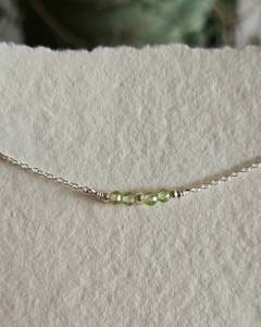 Peridot | Silver Bar Necklace