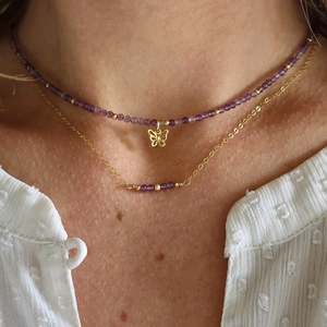 Necklaces: Butterfly Choker | Amethyst