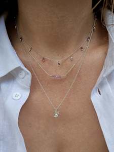 Necklaces: Sophia Necklace | Pearl + Amethyst + Pink Tourmaline