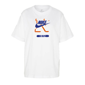 Nike: Nike Sportswear 1972 Logo Tee 'White Orange/Blue'