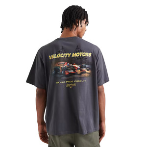 Clothing: Jack & Jones Tee Velocity Motors Tee 'Dark Grey'