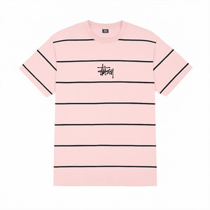 Stussy Hand-Drawn Stripe Tee 'Washed Pink'