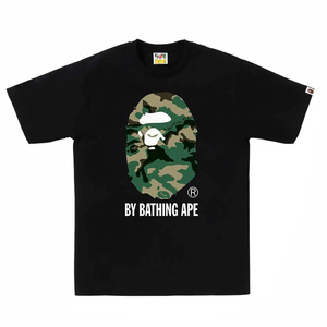 Large: A Bathing Ape BAPE Woodland Camo By Bathing Ape Tee 'Black'