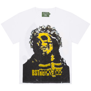 T Shirts: Denim Tears Bstroy Tears Crown Made of Cotton Tee 'White'
