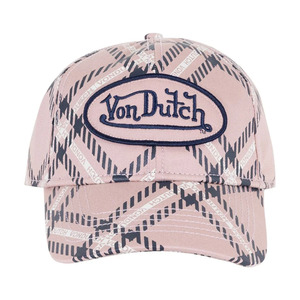 Hats: Von Dutch Printed Twill Patch Trucker Hat 'Pink'