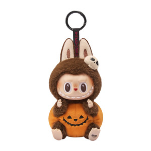 Pop Mart Labubu Happy Halloween Party Series-Sitting Pumpkin Vinyl Plush Pendant