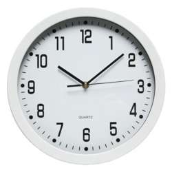 Dixon Quartz Wall Clock Round 30cm White - Stationery City Office & School Supplies NZ