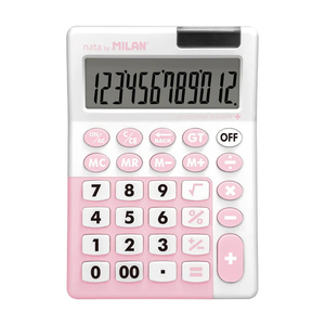Milan 12 Digit Antibacterial Desk Calculator Pink - Stationery City Office &&hellip;