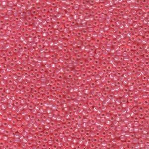 Size 11 Miyuki Seed Beads: Size 11 Seed Bead, Silver Lined Dark Pink (10gm)