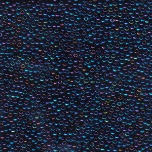 Size 11 Miyuki Seed Beads: Size 11 Seed Bead, Metallic Blue Iris (10gm)