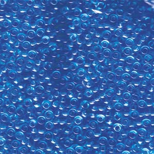Size 8 Miyuki Seed Beads: Size 8 Seed Bead, Transparent Light Blue (10gms)