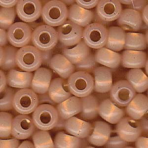 Size 6 Miyuki Seed Beads: Size 6 Seed Bead, Dyed Pale Peach Silver Lined Alabaster (10gms)